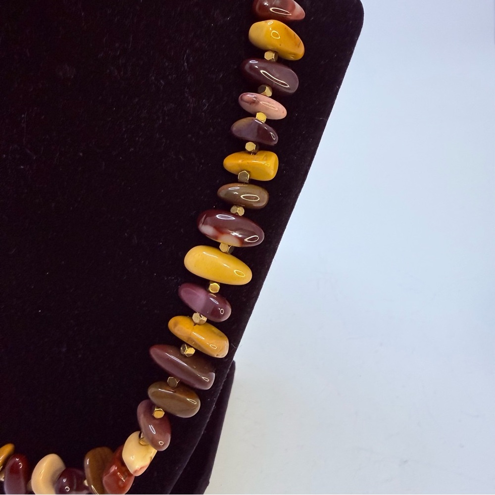 Artisan Mookaite Jasper Nugget and Hematite Necklace and Matching Earrings - Picture 10 of 13